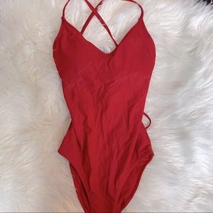 Red One Piece Bathing Suit from Aerie